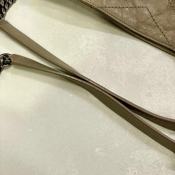 SAINT LAURENT Niki Large YSL Shopper Tote Bag in Crinkled Leather Light Taupe - Picture 11 of 16